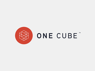 One Cube logo update aaux blue circle cube frame gray hexagon logo red tm