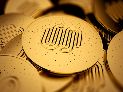 Squarespace goldcoin 3d coin dark depth gold red squarespace yellow