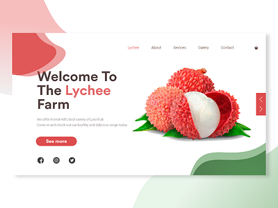 Lychee Fruit clean landing page dailyui dare fresh fresh colors fruits landing page landing page concept love minimal modern natural red ui design