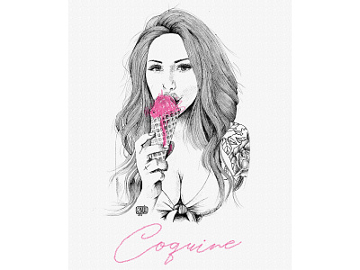 Jade Ice Cream bic draw drawing fabercastell fashion food ice cream illustration ink ink illustration pen pencil photoshop sexy tattoo tattoo art tattoo girl