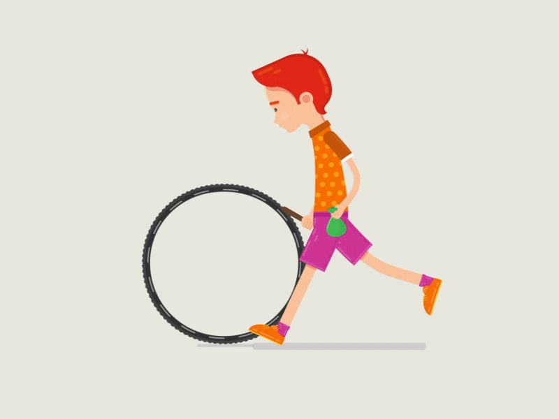 Boy Playing drive animation 2d illustration motion graphics