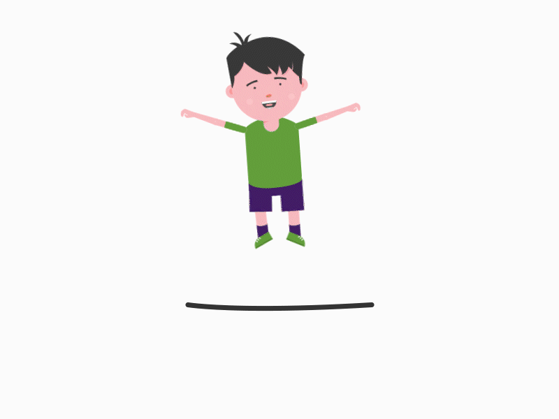 Boy playing 2d animation adobe after effects boy jumping illustration motion graphics