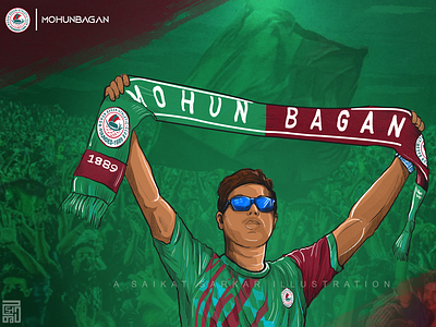 Mohun Bagan drawing graphic design illustration mobile painting photoshop poster sabuj merun saikat sarkar saikat sarkar illustration satyajit ray