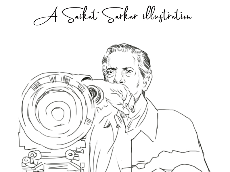 Satyajit Ray pencil sketch - YouTube