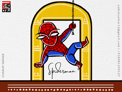 Spiderman Jamini Roy Style For Dribbble