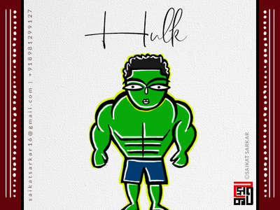 Hulk  Jamini Roy Style For Dribbble