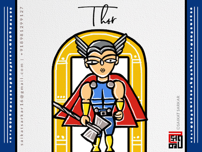 Thor Jamini Roy Style For Dribbble jamini roy thor in jamini roy style marvel vector saikatsarkar16 magazine drawing saikat sarkar illustration art painting saikat sarkar graphic design creative poster illustration photoshop thor