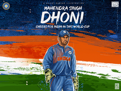 Msd For Dribbble art captain cool creative cricket dhoni graphic design graphic design illustration india minimal msd photoshop poster saikat sarkar illustration saikatsarkar16