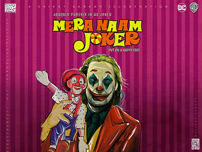 Mera Naam Jocker poster 2.0 2019 creative dc comics design digitalart drawing graphic design illustration india joaquin phoenix joker magazine mera naam joker photoshop poster remake saikat sarkar illustration saikatsarkar16 wb pictures