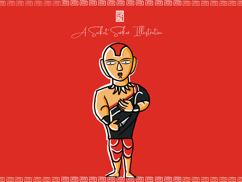 Amrish Puri graphic design saikatsarkar16 saikat sarkar illustration creative illustration photoshop branding painting indian painting brand jamini roy poster flim bollywood amrish puri