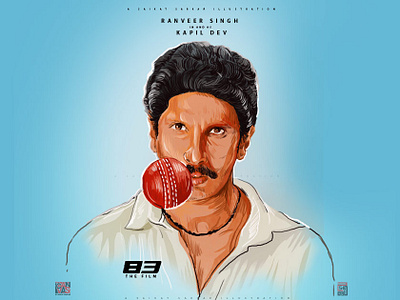 '83 the film 83 the film creative drawing graphic design graphic design happy birthday illustration illustration art kabir khan kapil dev movie poster painting photoshop poster ranveer singh saikat sarkar illustration saikatsarkar16 vector worldcup