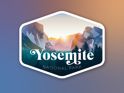 Yosemite sticker design illustration typography vector