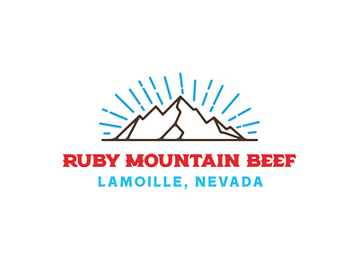 Ruby Mountain Beef Logo #1 beef icon logo logo design mountains nevada