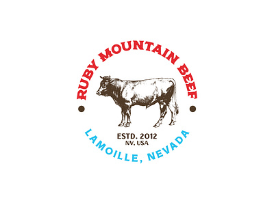 Ruby Mountain Beef Logo #2 beef branding design logo mountain nevada vector