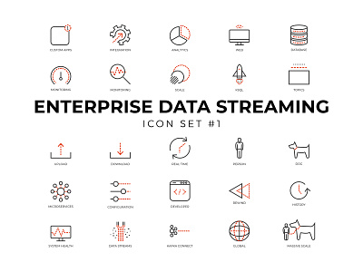 Enterprise Data Icon set #1 data design enterprise icon set iconography icons illustration streaming vector