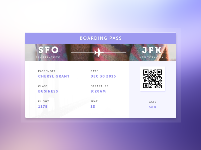 Boarding Pass by Quan Vu on Dribbble