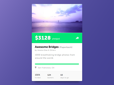 Crowdfunding Campaign book bridges clean crowdfunding campaign dailyui elegant sketch ui