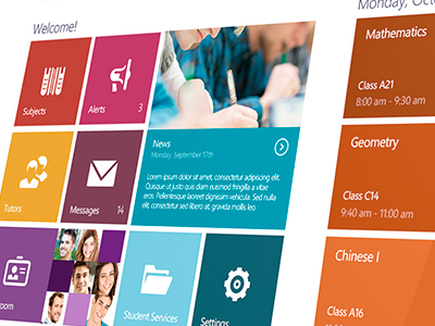 Windows 8 App for Education app design education flat metro minimal tablet ui ux windows 8