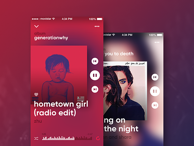 Music Player - Daily UI #009 app audio controls cover daily dailyui ios music play player ui ux