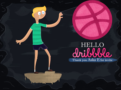 Hello, dribbble! cartoon character design dribbble illustration photoshop