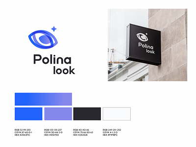Polina look agency branding colour design eye flat identity keef logo look polina vector