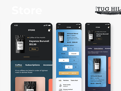 Tug Hill ☕️ Store app branding coffee design keef order store tughill ui ux