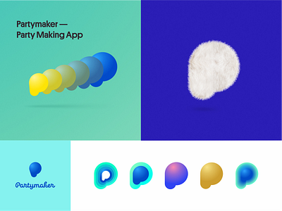 Partymaker agency app branding design flat icon identity illustration keef logo ui ux vector web