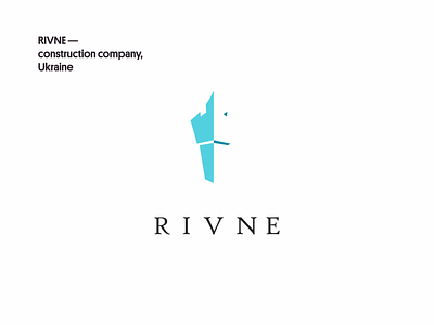 RIVNE agency blue branding construction design flat keef logo minimalism mirror rivne tower ui ux vector