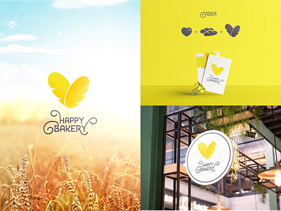 Happy Bakery agency bakery branding bread design heart identity keef logo love sun vector