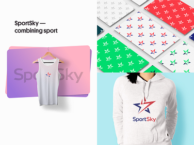 SportSky 🏅 combining sport agency branding design flat identity keef logo sky sport sportsky star token vector