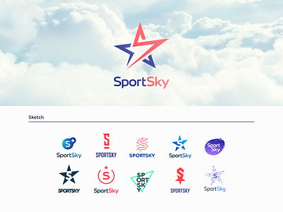 SportSky 🏅 combining sport agency branding design flat identity keef logo sketch sky sport sportsky vector