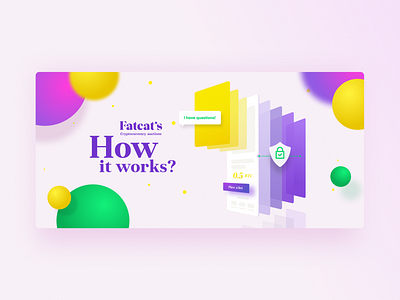 Fatcat's 😼 How it works? auctions bitcoin branding btc crypto cryptocurrency design how it works illustration keef token ui ux