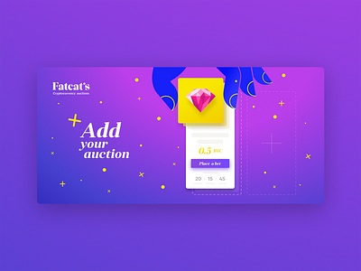 Fatcat's 🙀 Add auction auction bet bitcoin branding btc crypto cryptocurrency design fatcats illustration keef token ui ux