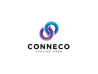 Connec logo 3d branding clean colorful connect connected icon links logo modren