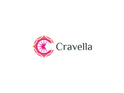 Cravella colorful decorative laser lasercut leaf letters letters c logo logo design modren