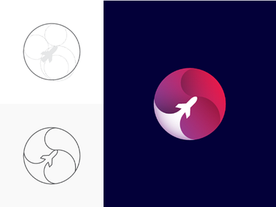Travel Logo colorful flat icon logo plane travel