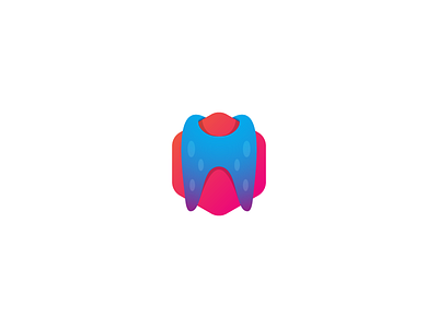 Dexino 3d branding clinic colorful dental hexagon icon illustration logo modren