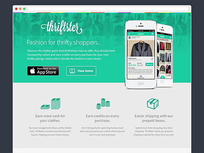 Thriftster landing page