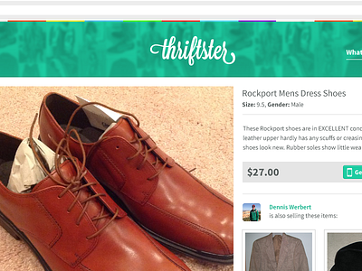 Thriftster product web view ecommerce product page web view