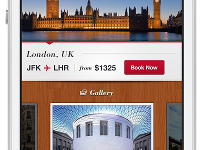 London, UK - Book Now airline app gallery ios iphone london mobile purchase travel ui wood