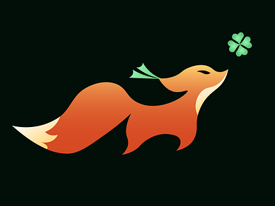 Lucky fox clover fox lucky clover graphic design illustration logo lucky clover vector