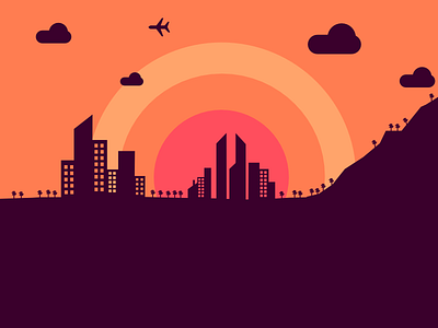 PP2R2: Sunset City city graphic design illustration sunset