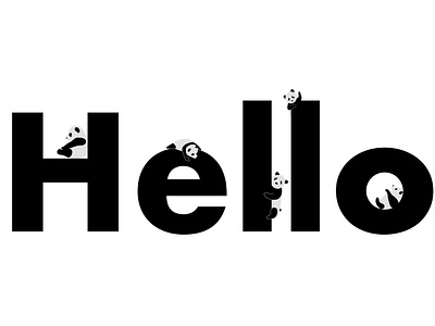 Hello Panda! hello illustration panda vector