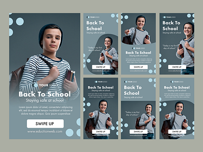 Back To School Instagram Stories Design back to school branding design digital graphic design instagram marketing school stories template ui
