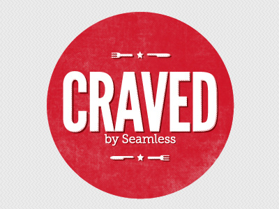 Craved logo for Seamless distressed food logo retro