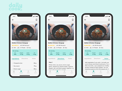 Dailycook - Cooking App Recipe Screen