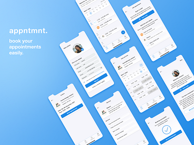 appntmnt. - Easy to use booking app for appointments app app design appointment booking card card ui product design scan ui ux