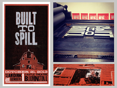 Built To Spill built to spill letterpress show poster texture zombie