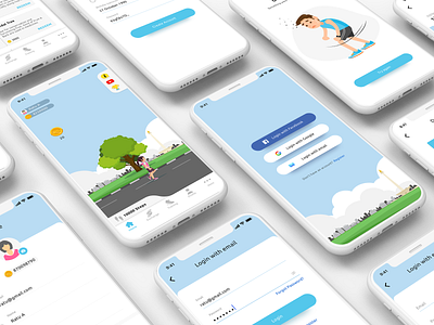 Fitwalk App app concept design design app health app interaction design mobileapp ui uiux design userexperience userinterface ux