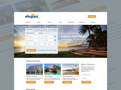 Allegiant Travel Redesign WIP clean flat minimal travel ui ux web web design website